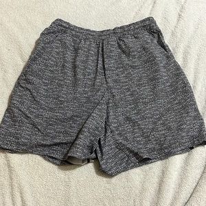 blue/black patterned men’s lulu lemon shorts
